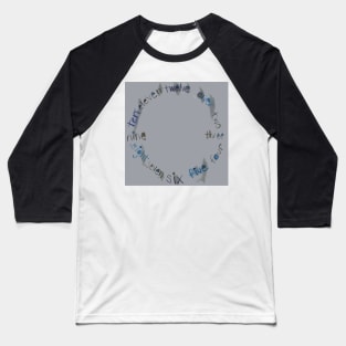 Gray Clock with Numbers, dark gray watercolor Baseball T-Shirt